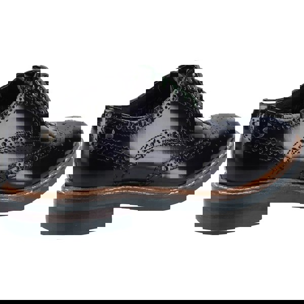 Base London Woburn Hi-Shine Brogue Mens Shoes - Black