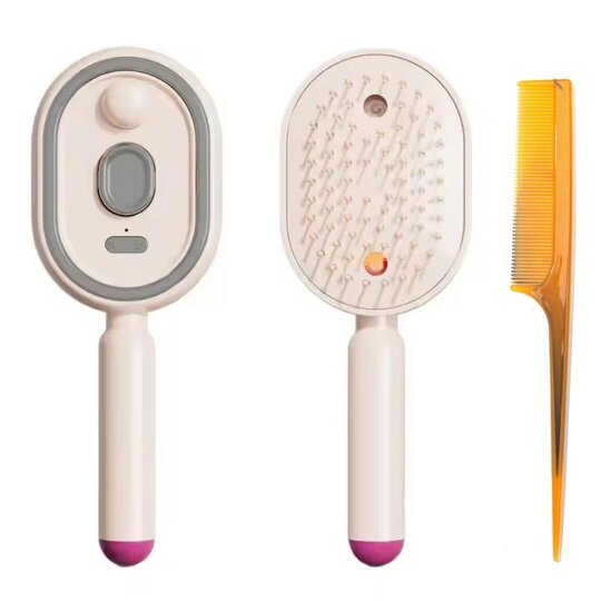 Havendro Electric Spray Air Cushion Massage Comb,Self-Cleaning Anti-Tangle Electric Brush - pink