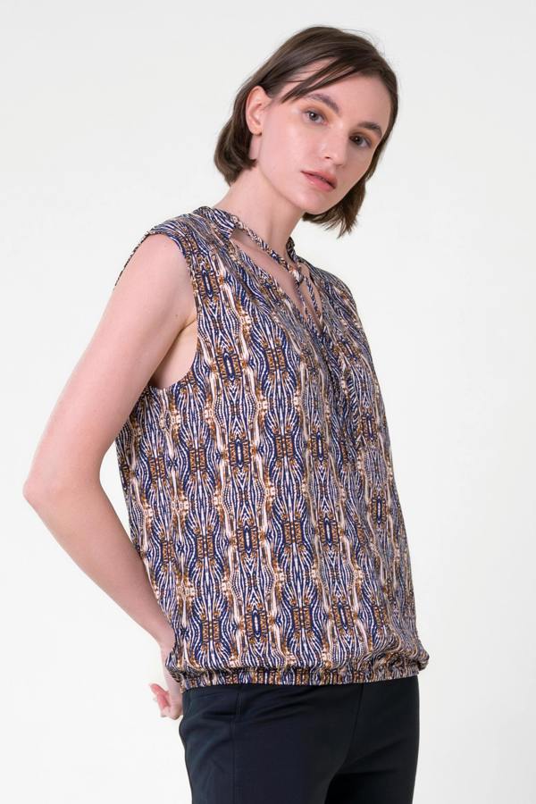 ENORSIA Tie Neck Tops