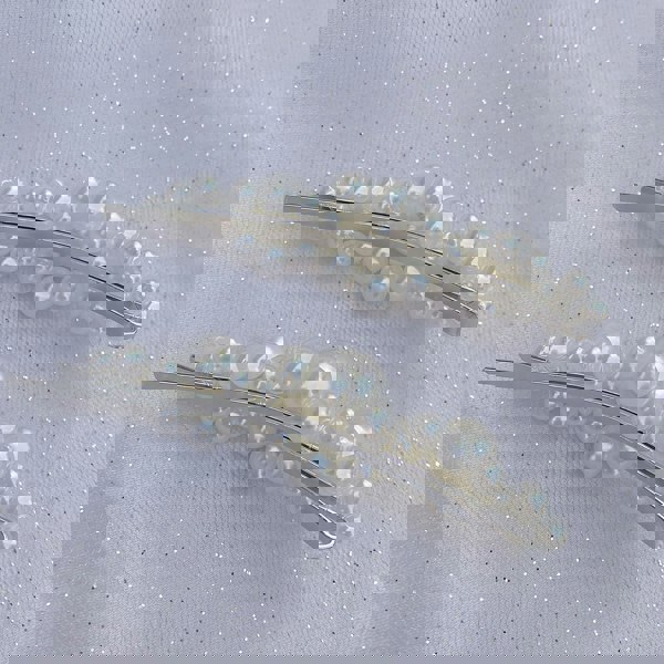 pearl hair slides large wedding hair clips set in silver