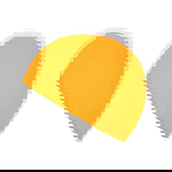 Fashy Junior Fabric Swim Cap in yellow with white trim and logo