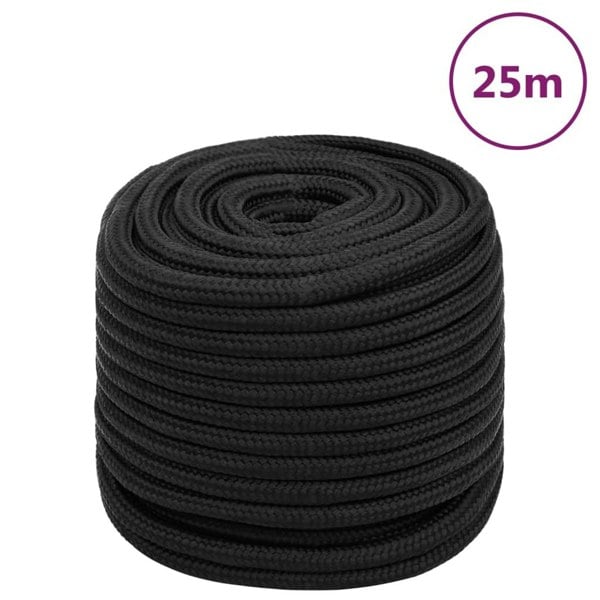 Berkfield Boat Rope Full Black 16 mm 25 m Polypropylene