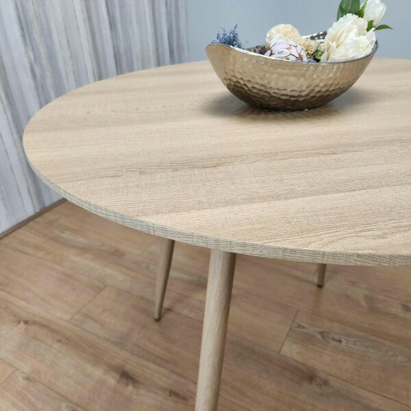 Kosy Koala Modern Round Dining Table Set With 4 White Faux Leather Chairs Dining Room Furniture