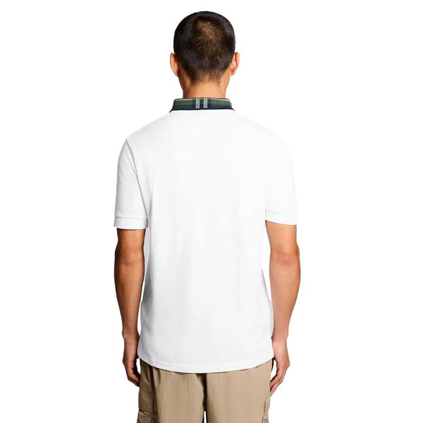 Lyle & Scott Tartan Collar Polo Shirt White