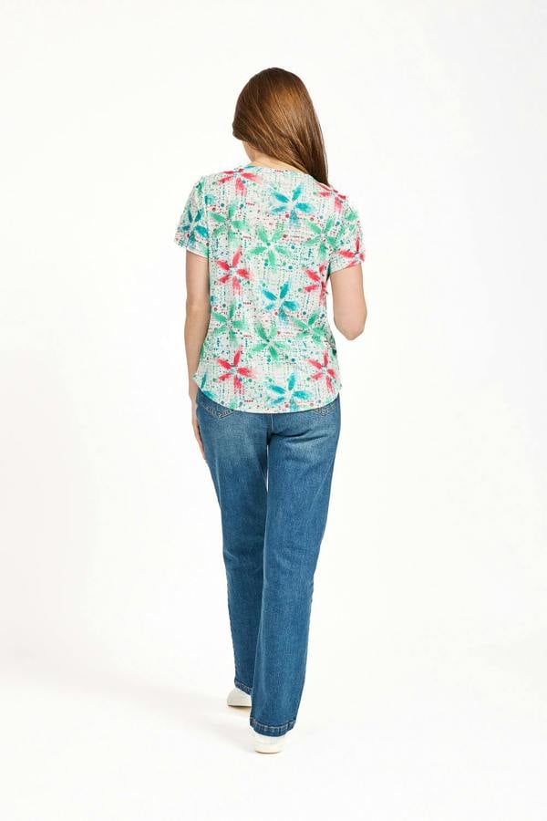 Mudflower Floral Splash Print Top