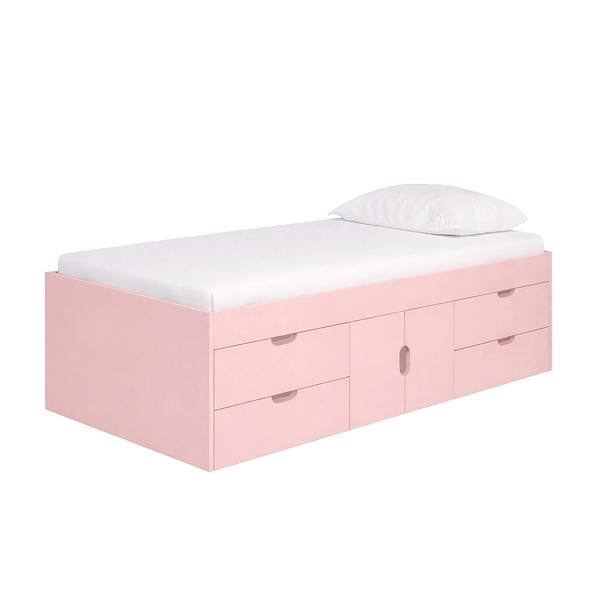 Kudlhome Multi Drawer Single 3ft Cabin Bed Frame, Pink