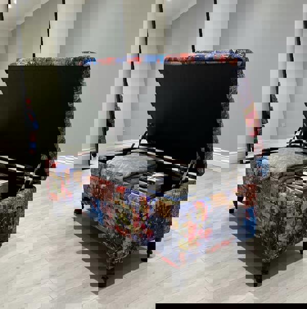 ISTOOLS Damask Multicolour Storage Ottoman Bench with Hidden Storage & Stylish Seating