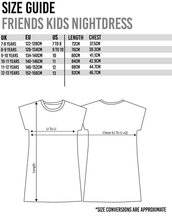 Friends Girls Grey Logo Short Sleeve Nightdress