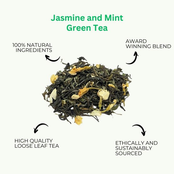 Camellios Jasmine and Mint Green Tea, Green Loose Leaf Tea