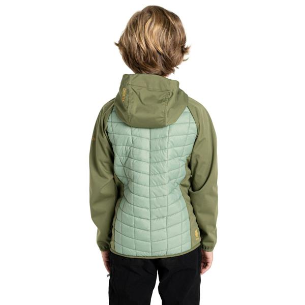 Dare 2B Childrens/Kids Explore II Colour Block Hybrid Jacket - Olivine Green/Hedge Green/Tawny - 