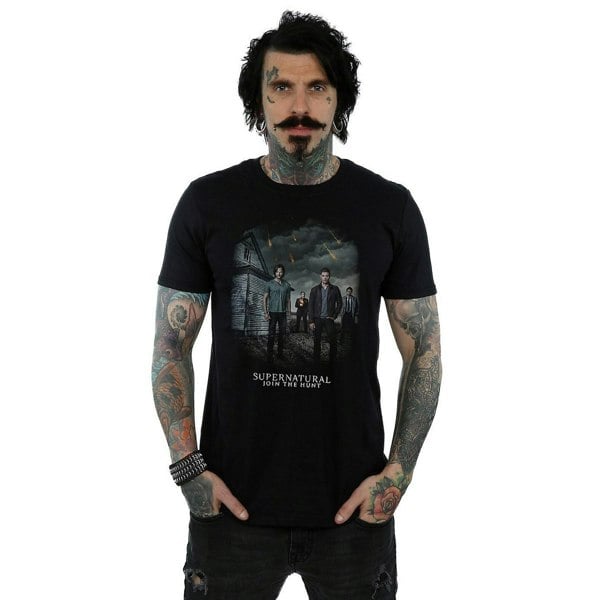 Supernatural Mens Meteor Shower Cotton T-Shirt - Black