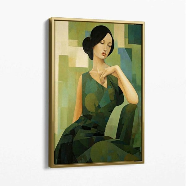 Artze Wall Art The Lady in Green Canvas Art Print
