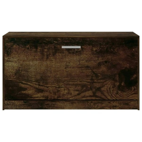 Berkfield Shoe Bench Smoked Oak 80x24x45 cm Engineered Wood