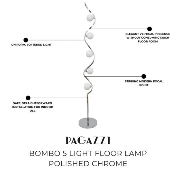 Pagazzi Lighting Bombo 5 Light Floor Lamp Polished Chrome