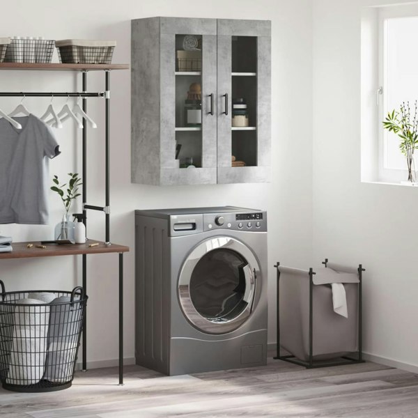 Berkfield Wall Mounted Cabinet Concrete Grey 69.5x34x90 cm