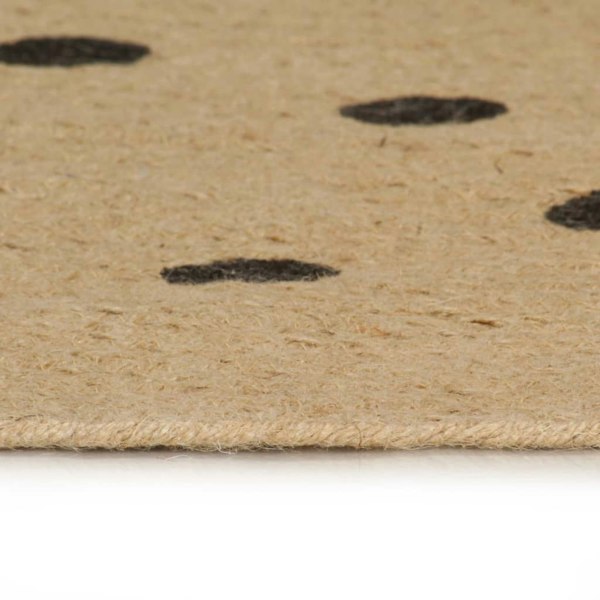 Berkfield Handmade Rug Jute with Print Polka Dot 120 cm