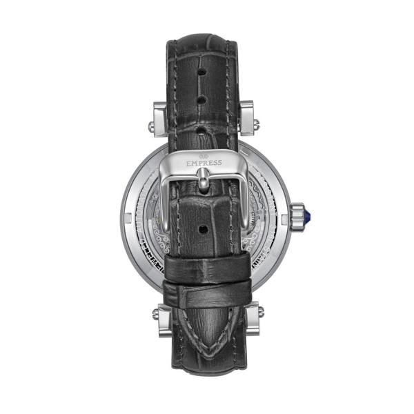 Empress Theodora Automatic Leather-Band Watch - Silver/Black - EMPEM3701