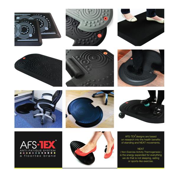 Floortex AFS-TEX® 3000X Black Active Anti-Fatigue Mat 50 x 100cm