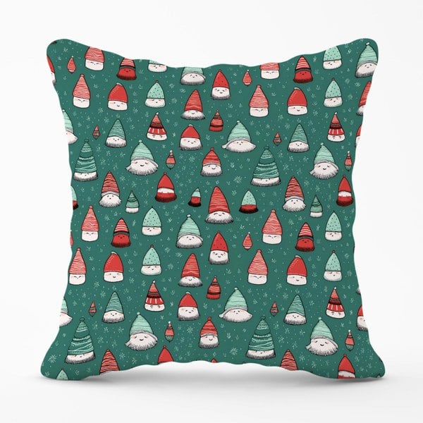 Warren Reed Hand Drawn Joyful Santa Hats Cushions