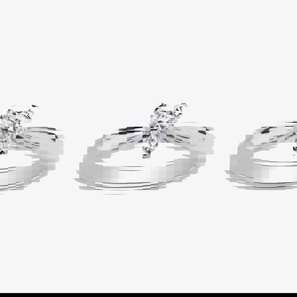 T. H. Baker 9ct White Gold 0.20ct Diamond Heart Shaped Solitaire Ring 1968WG/20-9