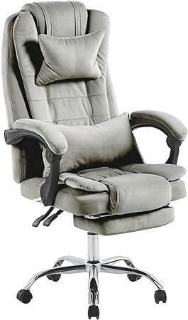HYGRAD BUILT TO SURVIVE Velvet Reclining Office Chair with Footrest, Adjustable Swivel | HYGRAD®