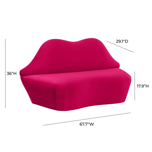 Furniture Edit Lips Hot Pink Velvet Settee