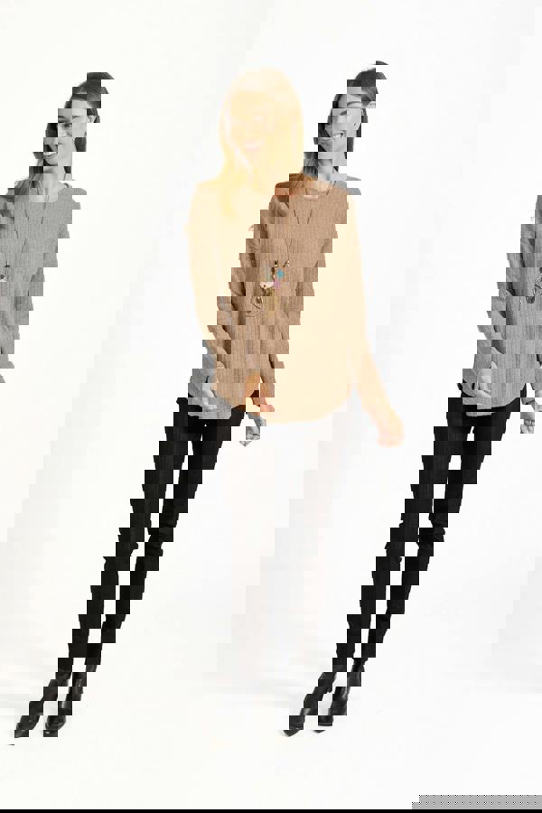 Textured Stripe Necklace Top