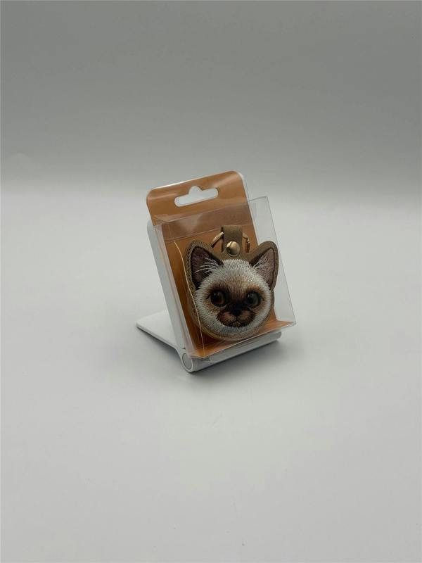 Nimmy Friends Nimmy Big Eye Cute Pet Siamese Cat Face Airtag Keychain Brown -  N-XDY-YSK-026