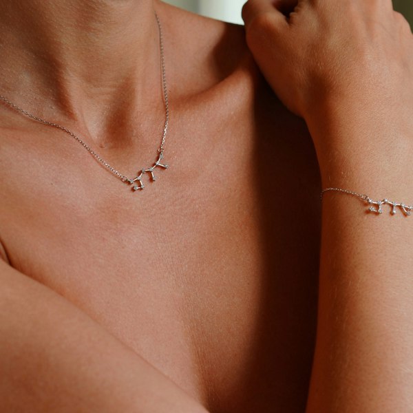 Gold Trip Sagittarius Zodiac Constellation Necklace