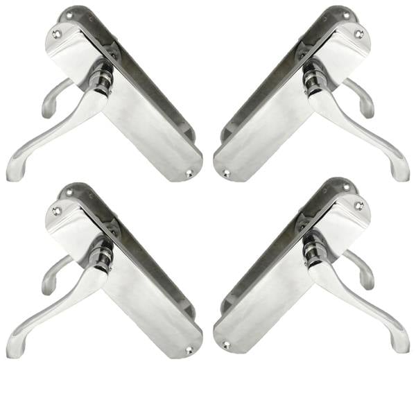 EDH Door Hardware Polished Chrome Cadenza Victorian Scroll Door Handles – 4 Pair Pack – 178mm x 38mm