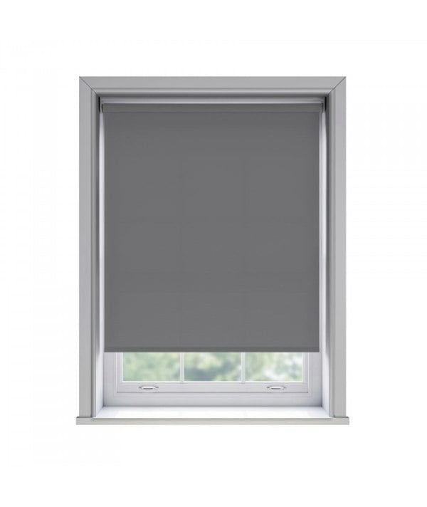NewEdgeBlinds No Drill Slate Grey Thermal Blackout Roller Blind (170cm Drop)