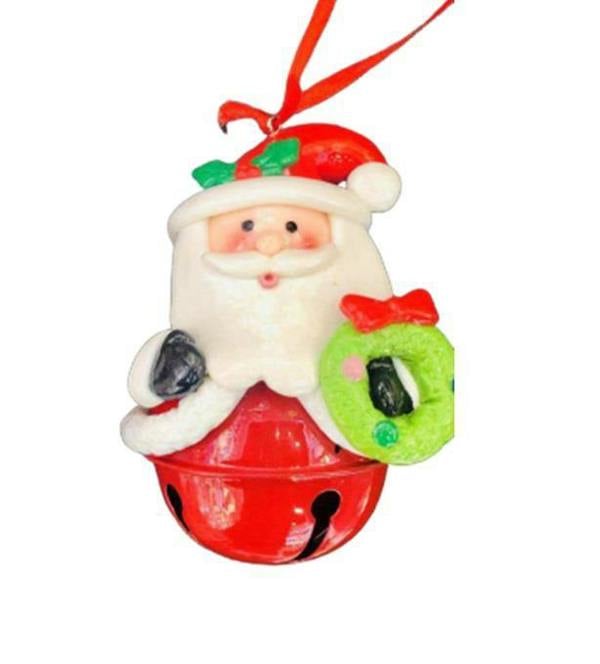3pc Christmas Tree Hanging Decorations with Hand-Painted Ceramic Santa, Snowman and Reindeer image 6