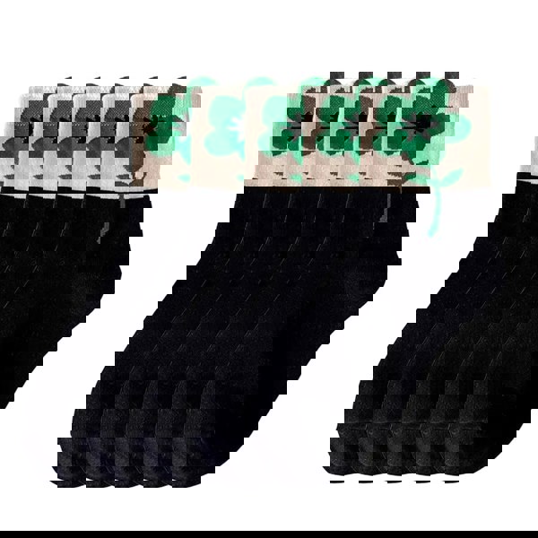 Anyfootwear 5 Pairs One Size 5-8 Black Lily Style Cartoon Flower With Candy Color Kawaii Mid Tube Breathable Casual Short Socks For Women