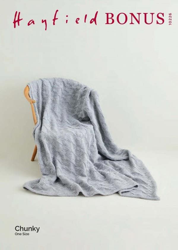 Hayfield Bonus Chunky Knitting Pattern 10226, Blankets One Size