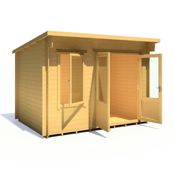 Shire 11x8 Edgefeild Log Cabin 19mm interlock Cladding - Best Shed