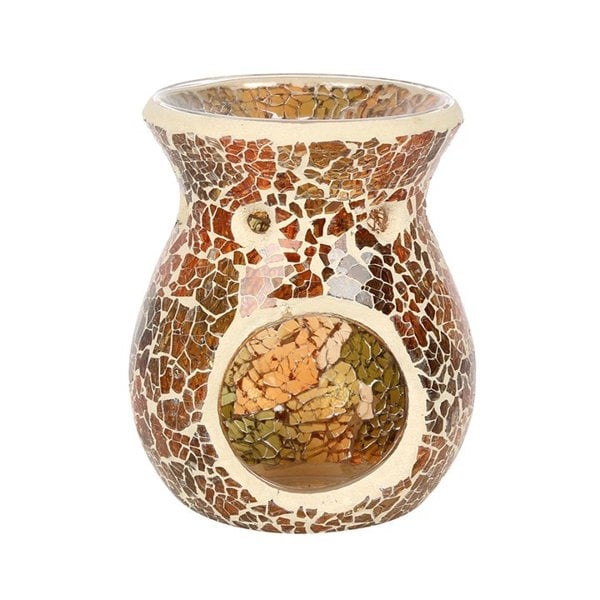 Serano Small Brown Crackle Oil Burner and Wax Warmer