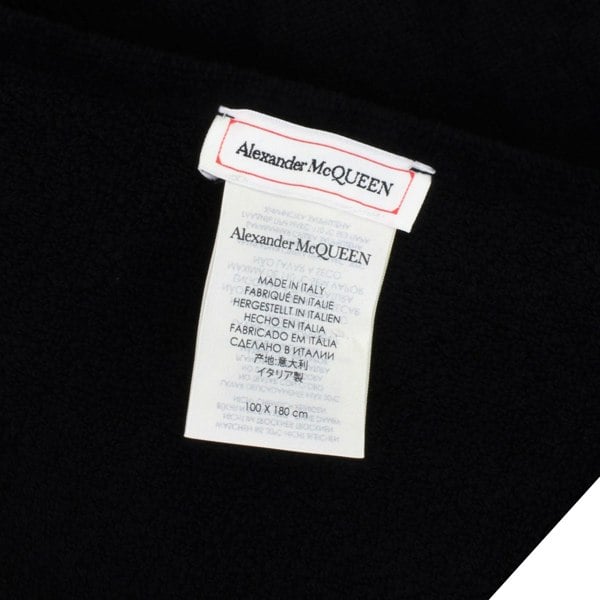 Alexander McQueen black towel bath sheet beach towel with dragon and logo