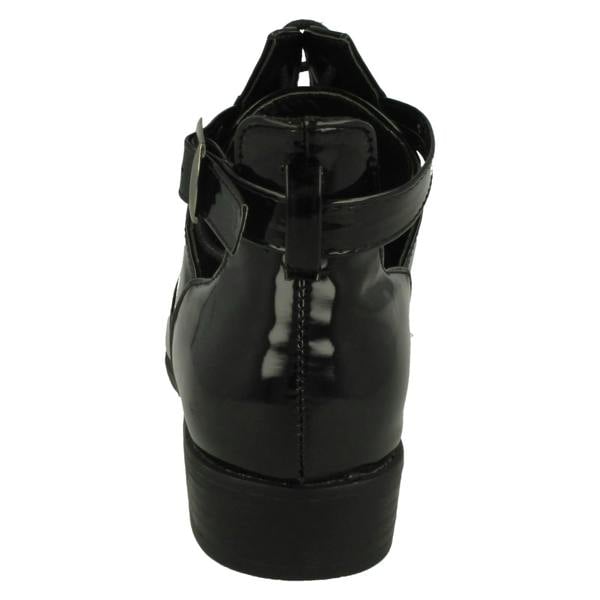 Spot On Ladies Spot On Cut Out Ankle Boots
