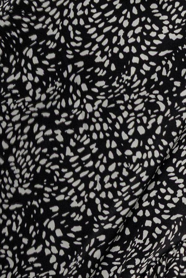 Spaghetti Strap Polka Dot Wrap Midi Dress - Black White GCD2236