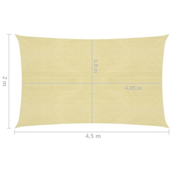 Berkfield Sunshade Sail 160 g/m�__ Beige 2x4.5 m HDPE