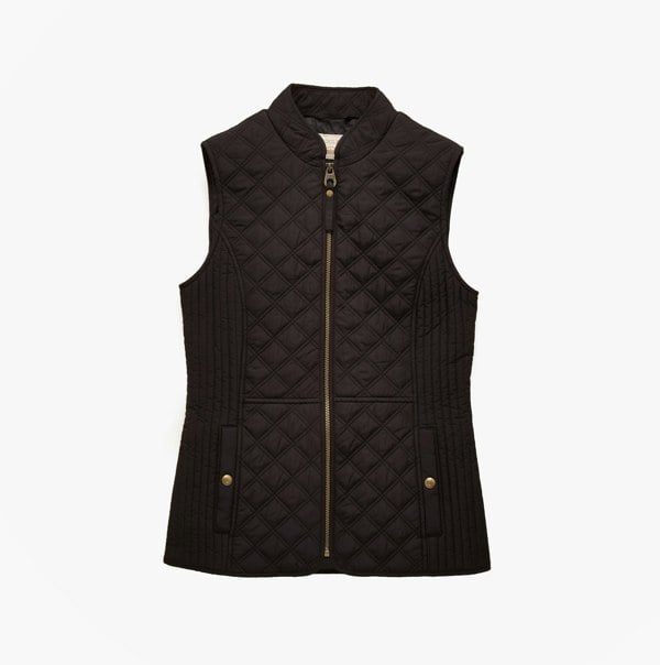 Joules Minx Womens Showerproof Diamond Quilted Gilet Black