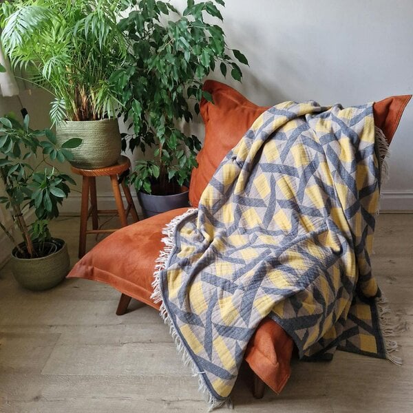 Cotton and Olive Camden Soft Cotton Jacquard Throw | SECONDS