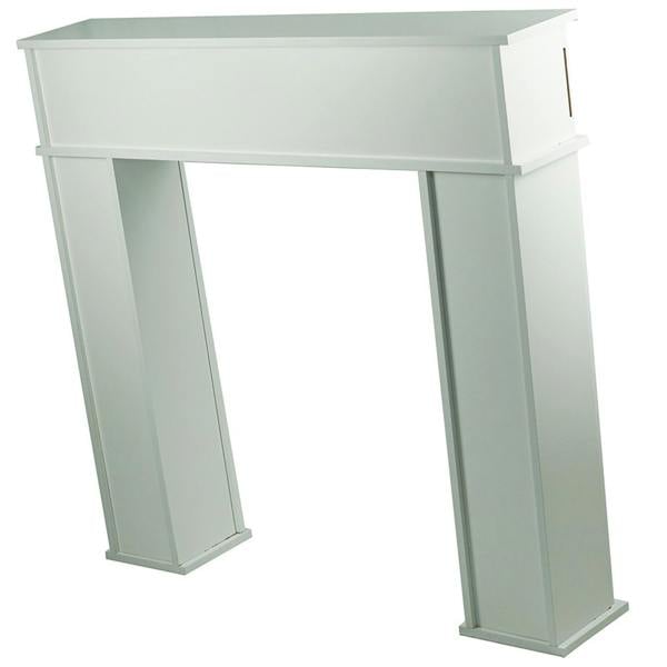 Gr8 Home Wooden White Fireplace Surround Mantelpiece Storage Cabinet Shelves Unit Stand