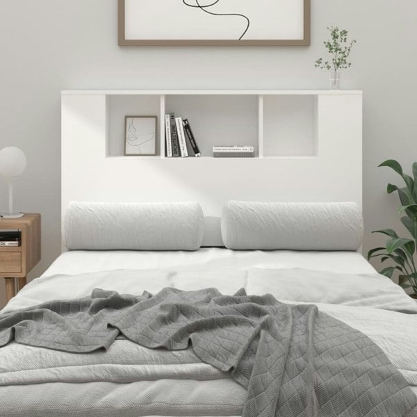 Berkfield Headboard Cabinet White 120x18.5x104.5 cm