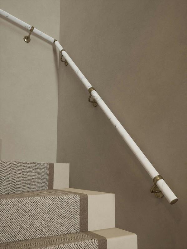 Handrails Direct Montford Soft White Marble Double Winder Handrail