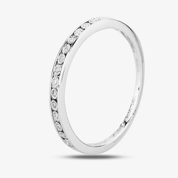 T. H. Baker 9ct White Gold 0.05ct Diamond Half Eternity Ring TH012525112163
