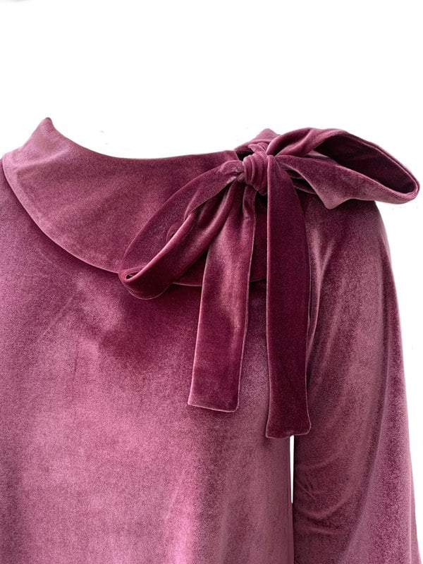 Frock Tales Madelaine Midi Dress - Pale Grape Velour