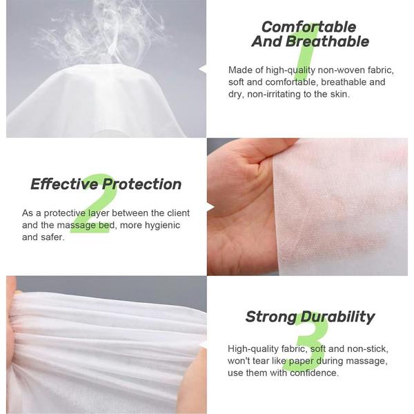 Havendro 100Pcs White Disposable Non-woven Spa Massage Table Sheets Beauty Bed Covers