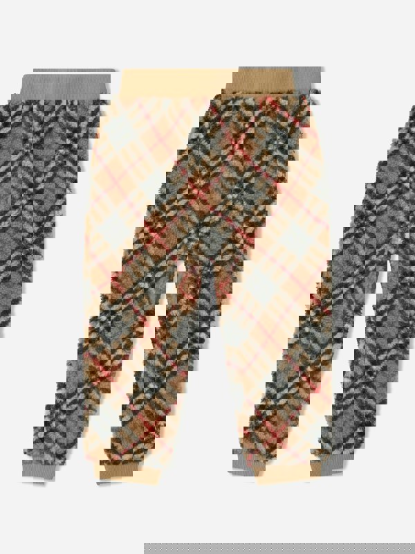 Burberry Kids Archive Check Fleece Joggers in Beige