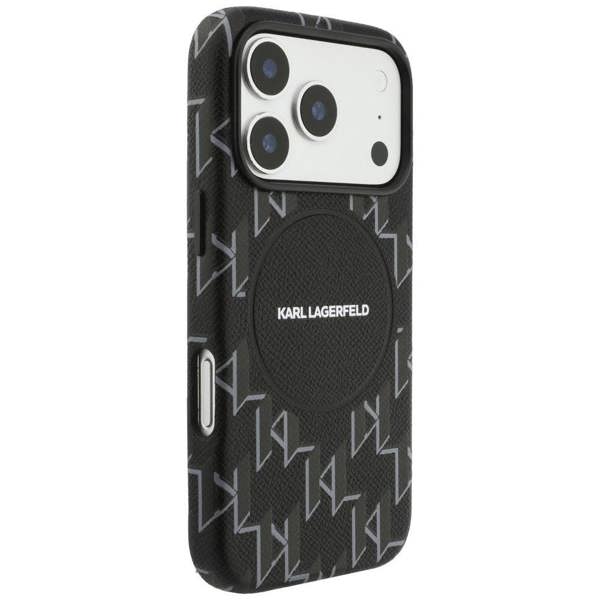 Karl Lagerfeld Monogram Logo Case with MagSafe for iPhone 17 Pro Max 6.9" Black - KLHMP17X5PGKLMCK